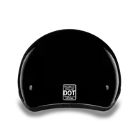 D.O.T. DAYTONA SKULL CAP: Hi-gloss black motorcycle helmet without visor.