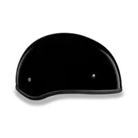 D.O.T. DAYTONA SKULL CAP W/O VISOR- HI-GLOSS BLACK: Sleek black motorcycle helmet for safe riding
