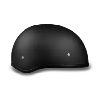 D.O.T. DAYTONA SKULL CAP W/O VISOR- DULL BLACK: Low profile matte black motorcycle helmet.