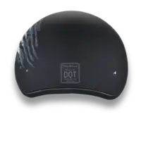 D.O.T. DAYTONA SKULL CAP- W/ 2ND AMENDMENT: Black motorcycle helmet